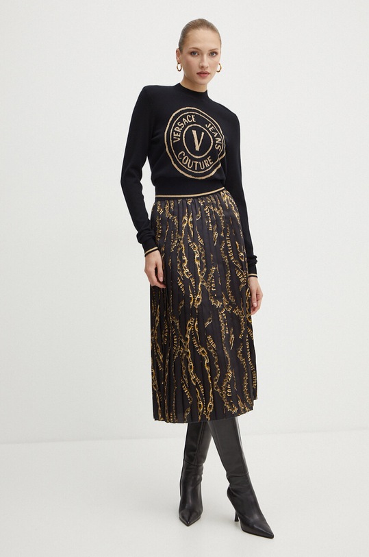 Vlnený sveter Versace Jeans Couture 77HAFM21.CM45H čierna AW24