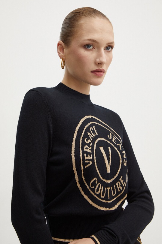 Vlnený sveter Versace Jeans Couture čierna 77HAFM21.CM45H