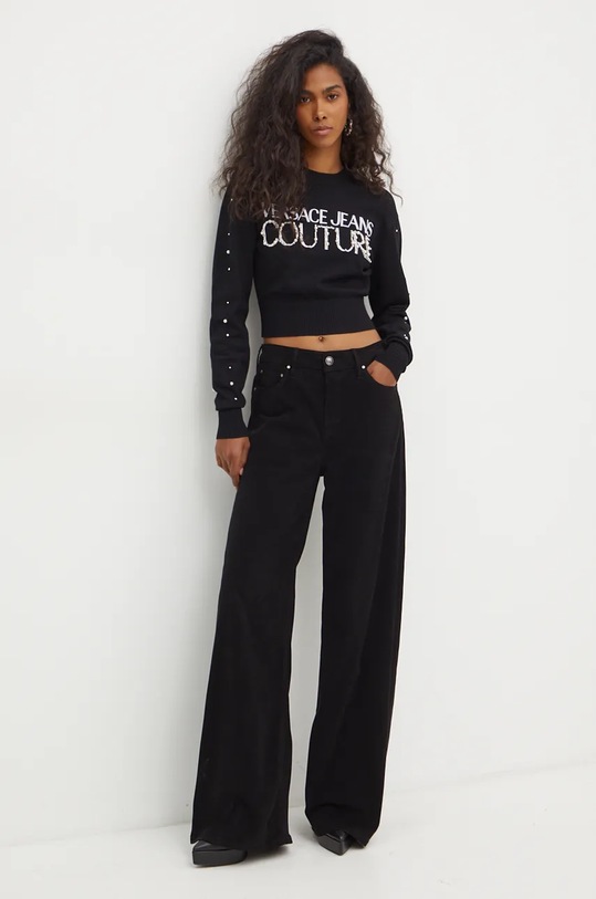 Sveter Versace Jeans Couture 77HAFM30.CMN60 čierna AW24