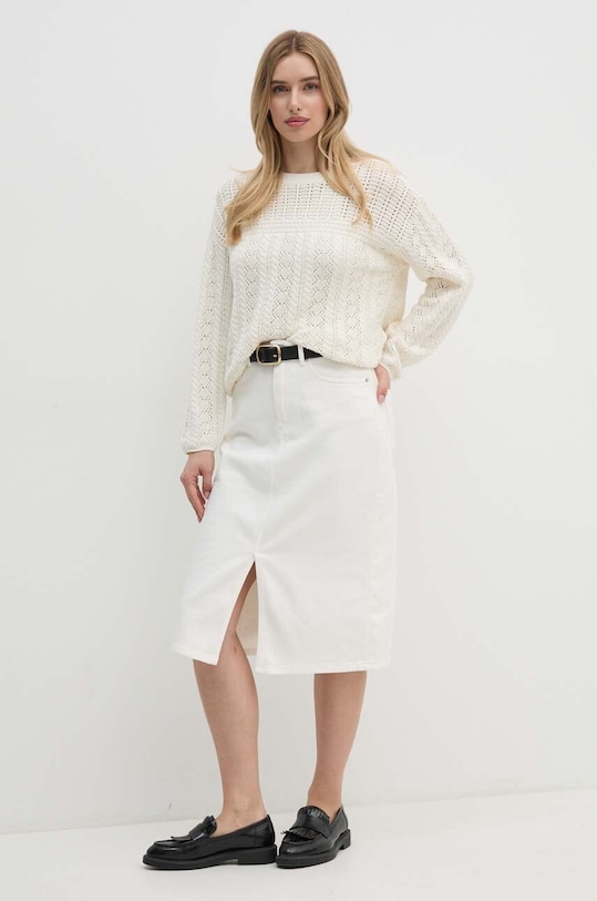 Pepe Jeans sweter bawełniany ISADORA PL702159 beżowy AW24