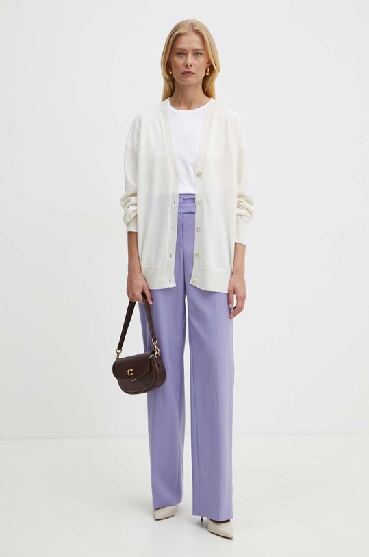 Max Mara Leisure kardigan wełniany 2426346018600 beżowy AW24