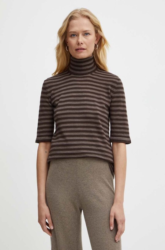 Шерстяной свитер Max Mara Leisure тонкий коричневый 2426366098600