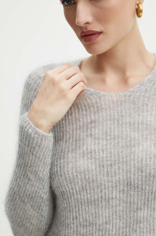 Vlněný svetr Max Mara Leisure 2426366118600 šedá