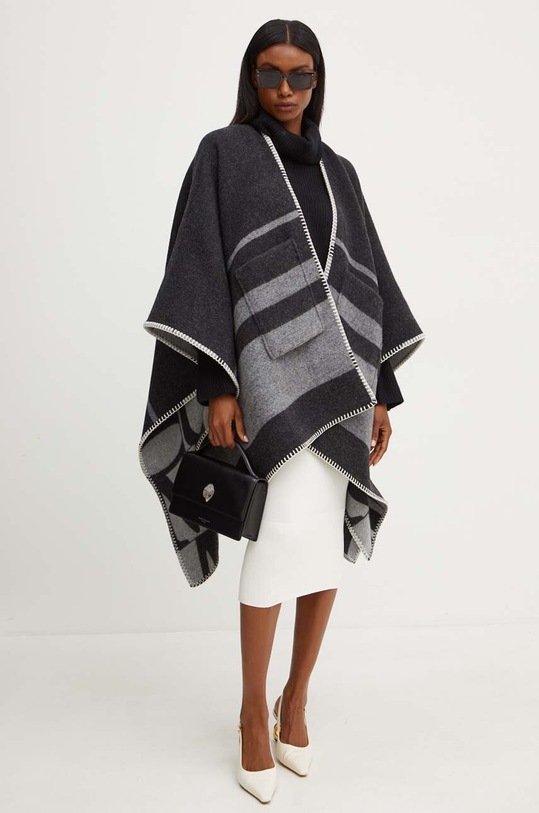 MM poncho il lana lana grigio 2426736038600
