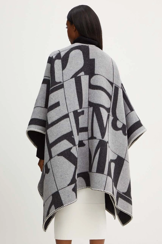 Max Mara Leisure poncho wełniane 2426736038600 szary