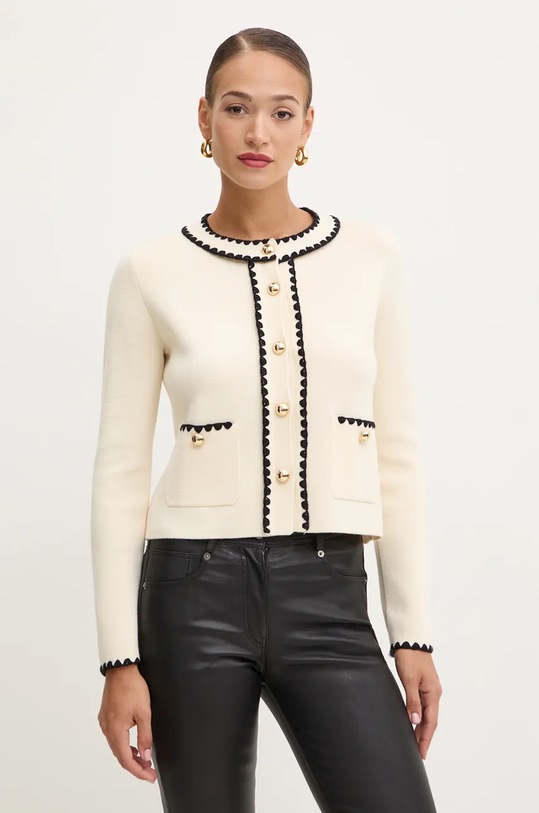 Luisa Spagnoli gyapjú kardigán MEGADUCA mintás bézs 58398