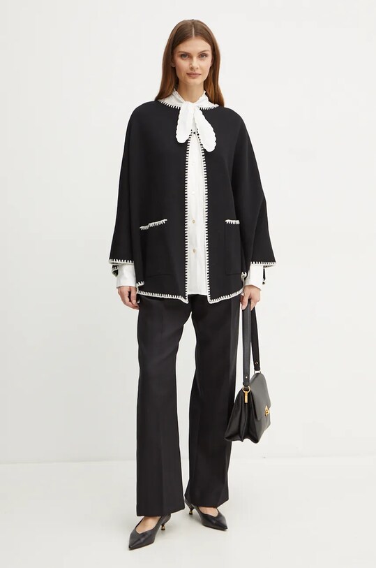 Luisa Spagnoli cardigan din lana MEGLIO 58467 negru AW24