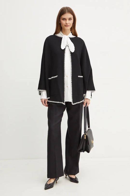 Luisa Spagnoli cardigan in lana MEGLIO 58467 nero AW24