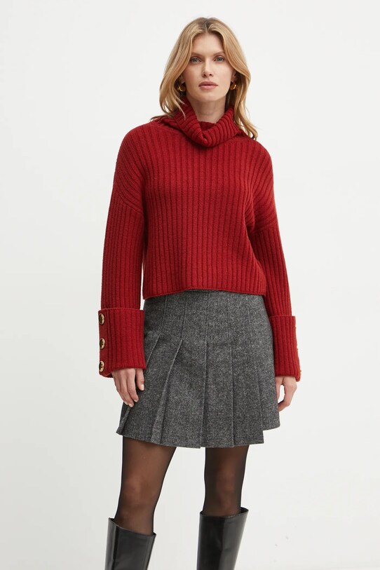 Шерстяной свитер Luisa Spagnoli бордо 58533