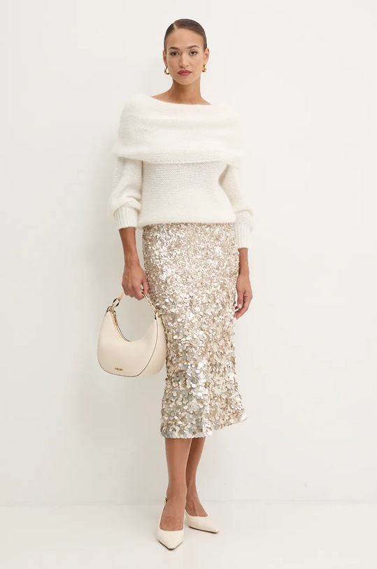 Luisa Spagnoli pulover de lana CONVOGLIO 58526 bej AW24