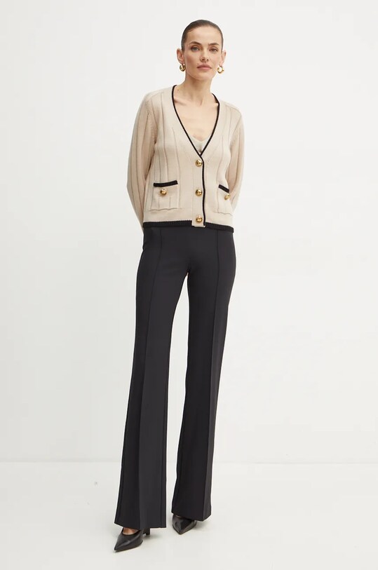 Luisa Spagnoli cardigan din lana MOZIONE 58437 bej AW24