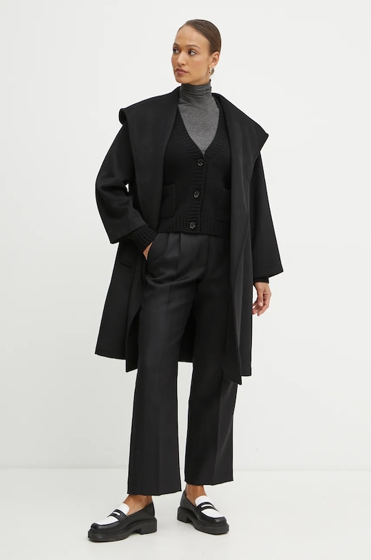 Weekend Max Mara kardigan wełniany 2425346042600 czarny AW24