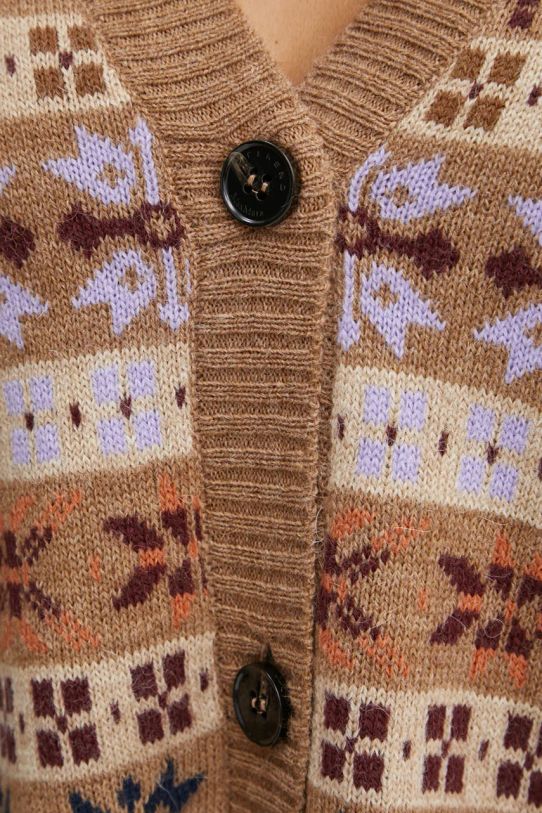 Μάλλινη ζακέτα Weekend Max Mara 2425346062600 καφέ