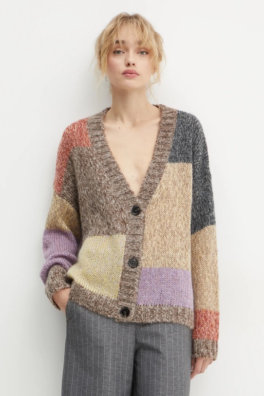 Weekend Max Mara kardigán gyapjú keverékből mintás barna 2425346072600