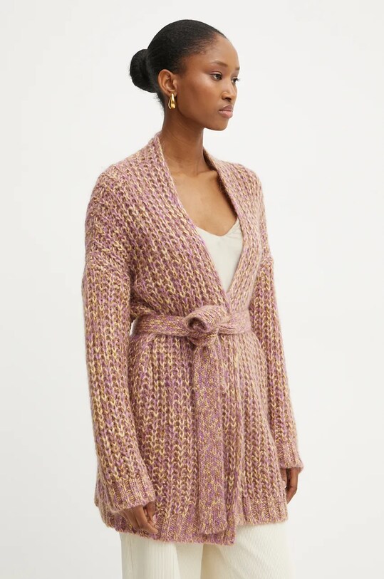 Weekend Max Mara cardigan con aggiunta di lana misto lana rosa 2425346082600