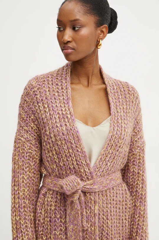Weekend Max Mara cardigan con aggiunta di lana rosa 2425346082600