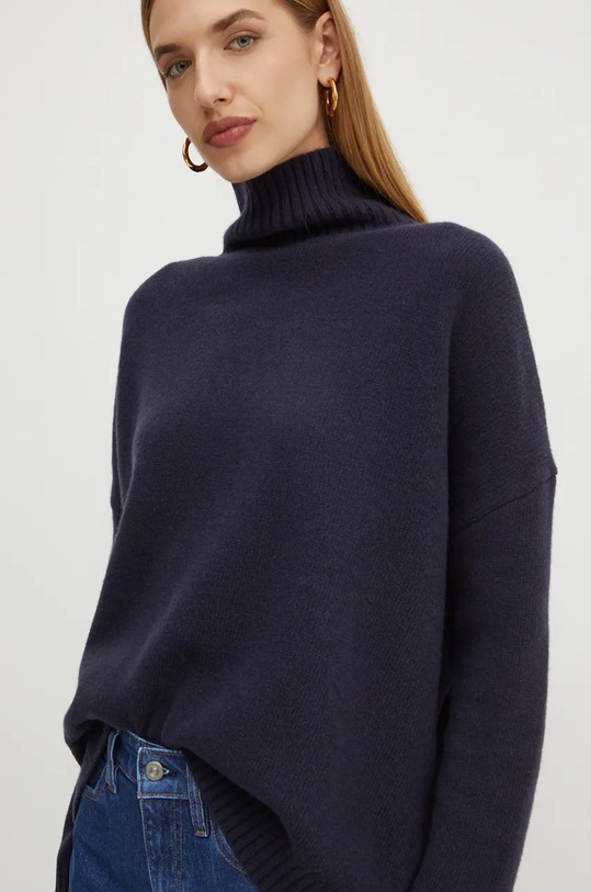Μάλλινο πουλόβερ Weekend Max Mara μελανζέ σκούρο μπλε 2425366082600