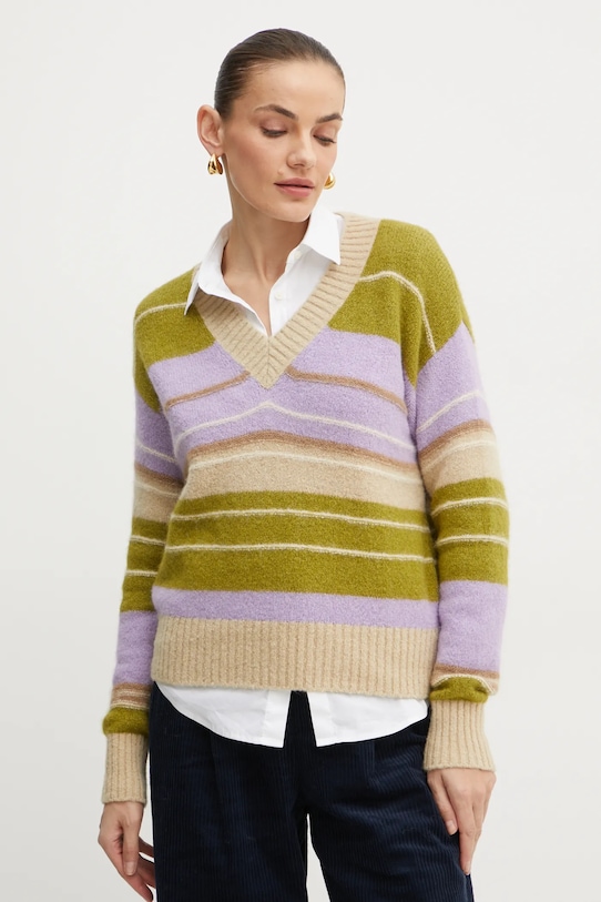 Свитер с примесью шерсти Weekend Max Mara с добавлением шерсти зелёный 2425366102600