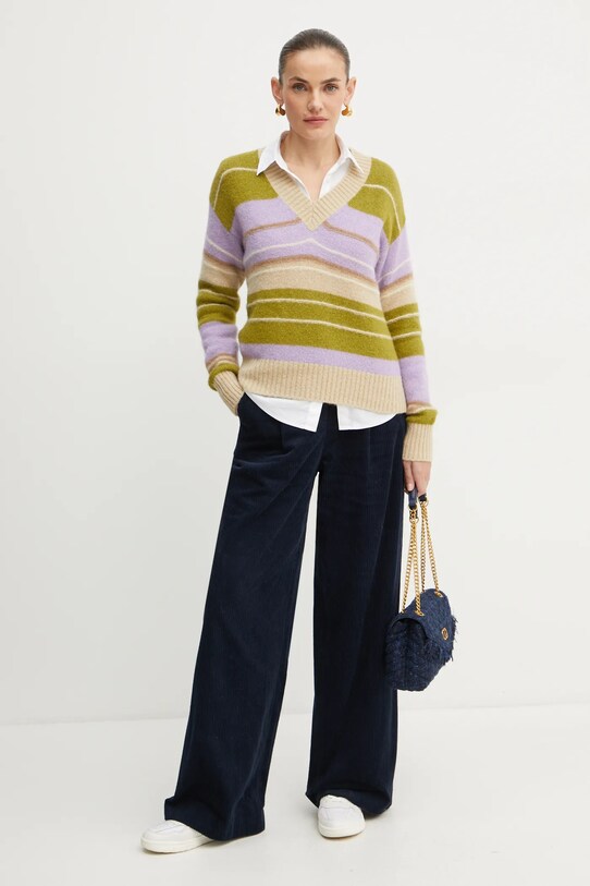 Свитер с примесью шерсти Weekend Max Mara 2425366102600 зелёный AW24