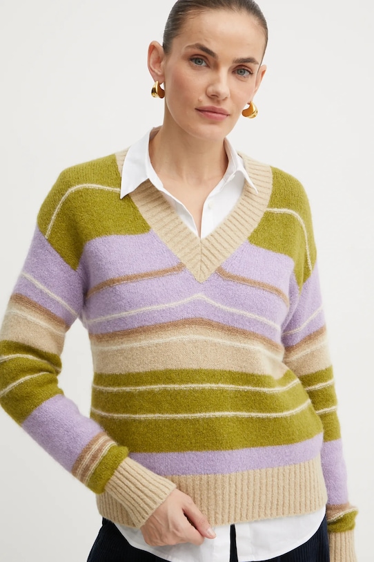 Свитер с примесью шерсти Weekend Max Mara зелёный 2425366102600