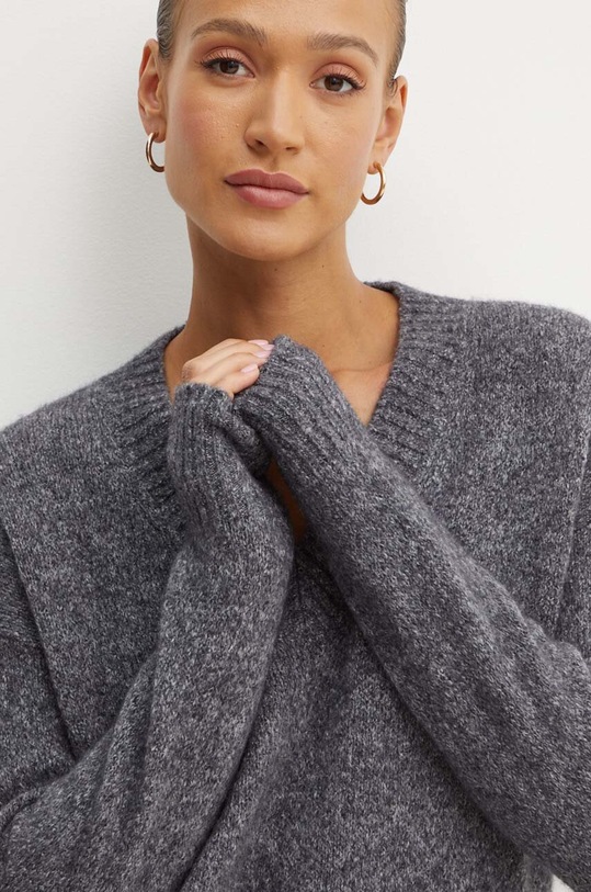 Weekend Max Mara sweter z domieszką wełny szary 2425366102600