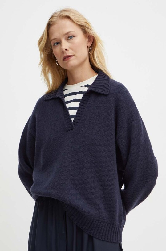 Weekend Max Mara pulover de lana grosime medie bleumarin 2425366152600