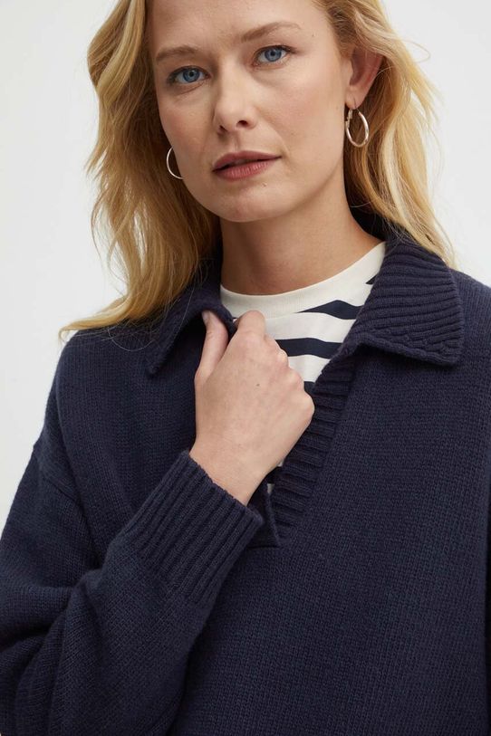 Weekend Max Mara sweter wełniany granatowy 2425366152600