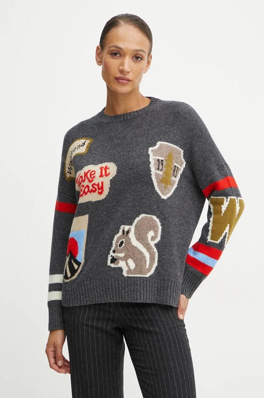 Weekend Max Mara maglione in lana lana grigio 2425366212600