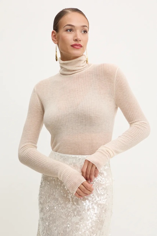 Vuneni pulover Patrizia Pepe bez uzorka bež 2K0286.K205