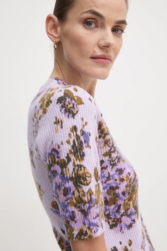 Svetr z vlněné směsi United Colors of Benetton 1HCLD10BQ fialová