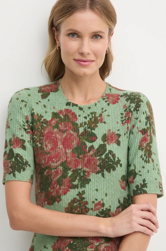 United Colors of Benetton sweter z domieszką wełny zielony 1HCLD10BQ