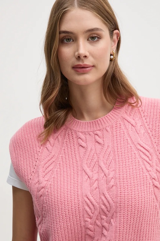 Μάλλινο γιλέκο United Colors of Benetton ροζ 1344D10C9