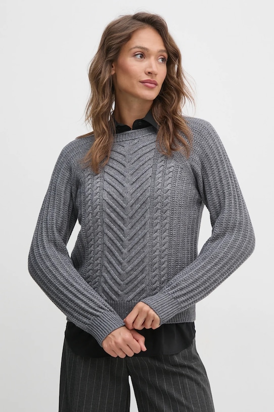 United Colors of Benetton pulover de lana grosime medie gri 142ND10CA
