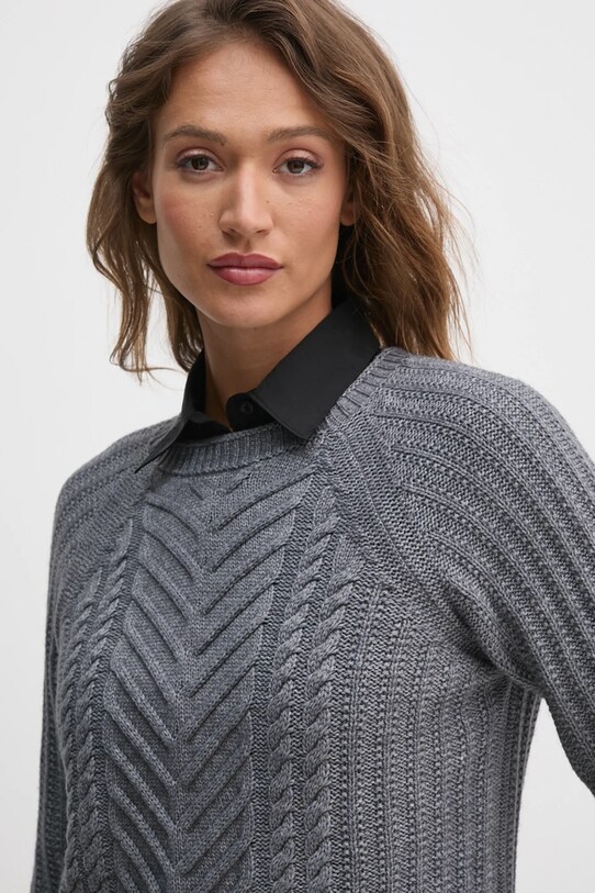 United Colors of Benetton sweter wełniany szary 142ND10CA