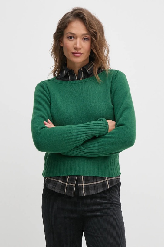 Вълнен пуловер United Colors of Benetton вълна зелен 1244D10C6
