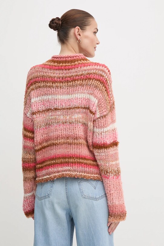 Odzież United Colors of Benetton sweter z domieszką wełny 1060D203C różowy