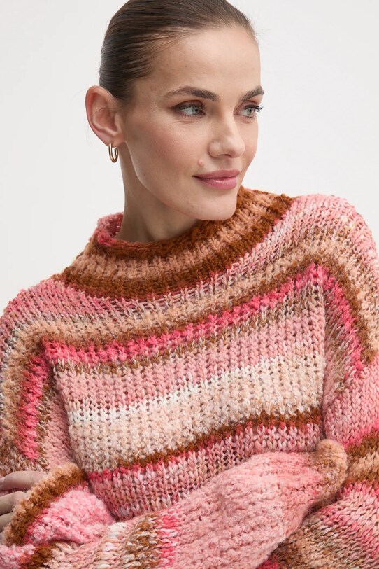 United Colors of Benetton sweter z domieszką wełny różowy 1060D203C