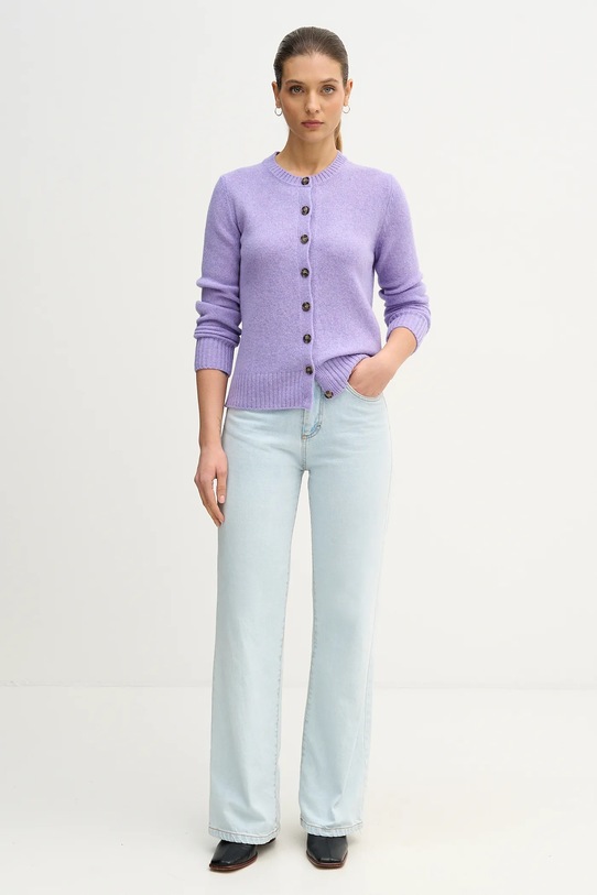 Volnena jopica United Colors of Benetton 103ME500L vijolična AW25