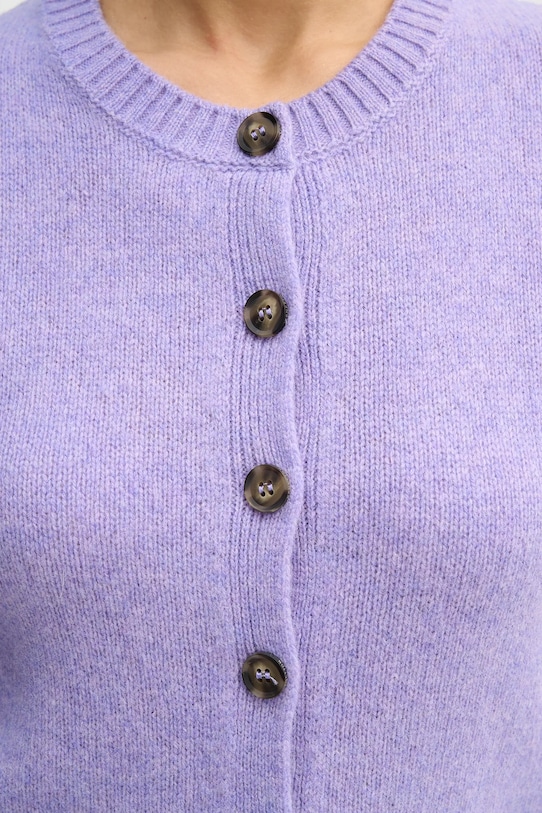 United Colors of Benetton kardigan wełniany 103ME500L fioletowy