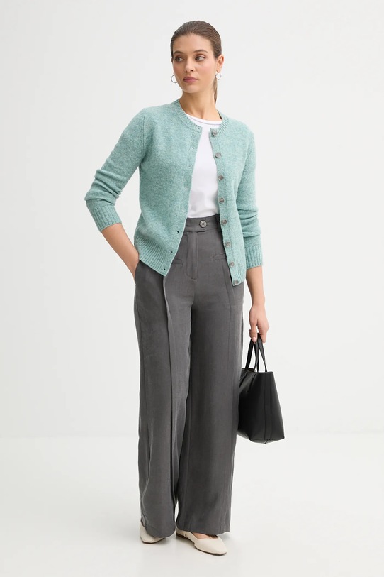 United Colors of Benetton kardigan wełniany 103ME500L turkusowy AW25