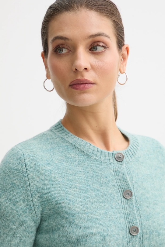 United Colors of Benetton kardigan wełniany turkusowy 103ME500L