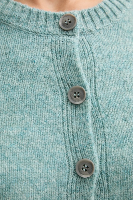 United Colors of Benetton kardigan wełniany 103ME500L turkusowy