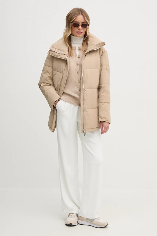 United Colors of Benetton kardigan wełniany 103ME500L beżowy AW24