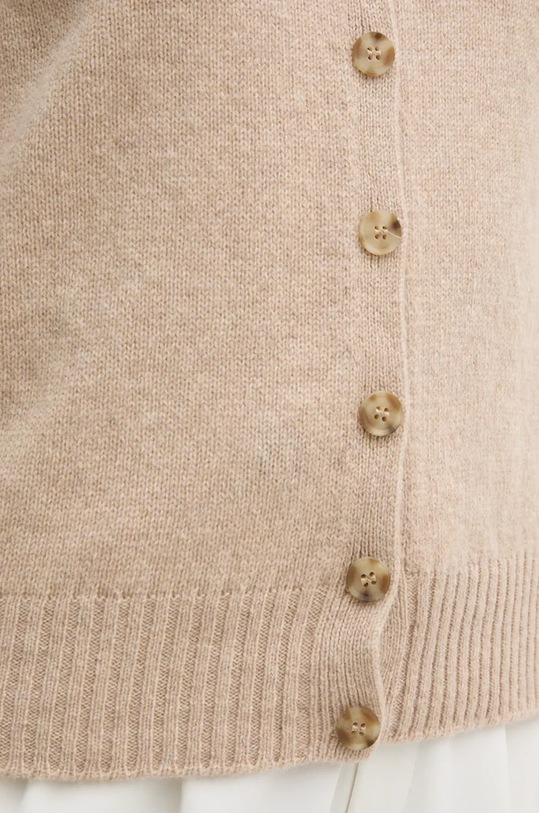 United Colors of Benetton kardigan wełniany 103ME500L beżowy
