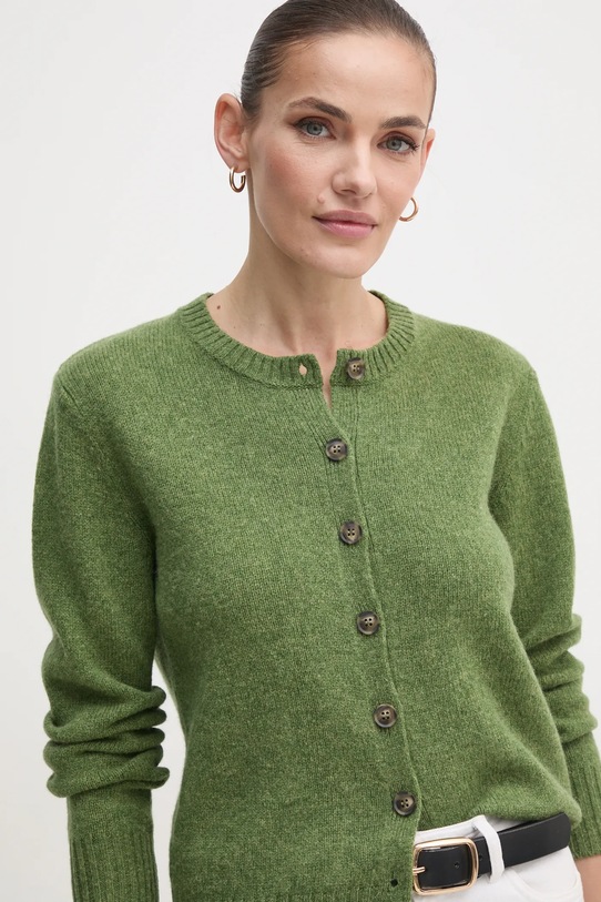 Шерстяной кардиган United Colors of Benetton шерсть зелёный 103ME500L