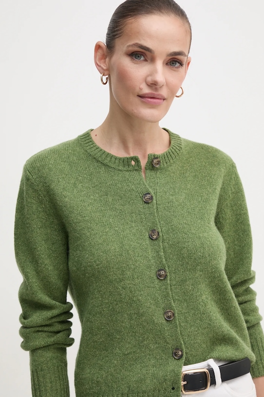 United Colors of Benetton kardigan wełniany wełna zielony 103ME500L