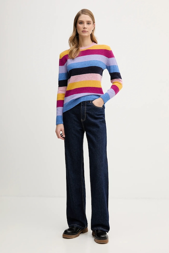 Вълнен пуловер United Colors of Benetton 103ME107E розов AW25