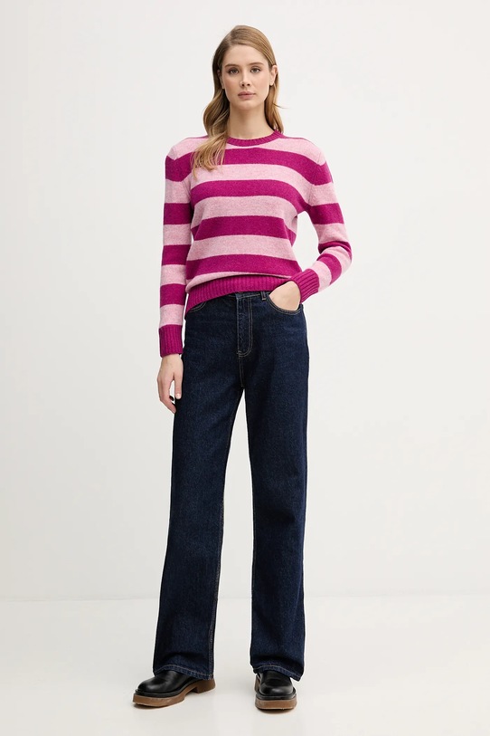 Вълнен пуловер United Colors of Benetton 103ME107E розов AW25