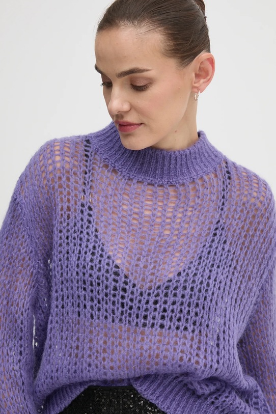 Svetr z vlněné směsi United Colors of Benetton fialová 1342D10BN