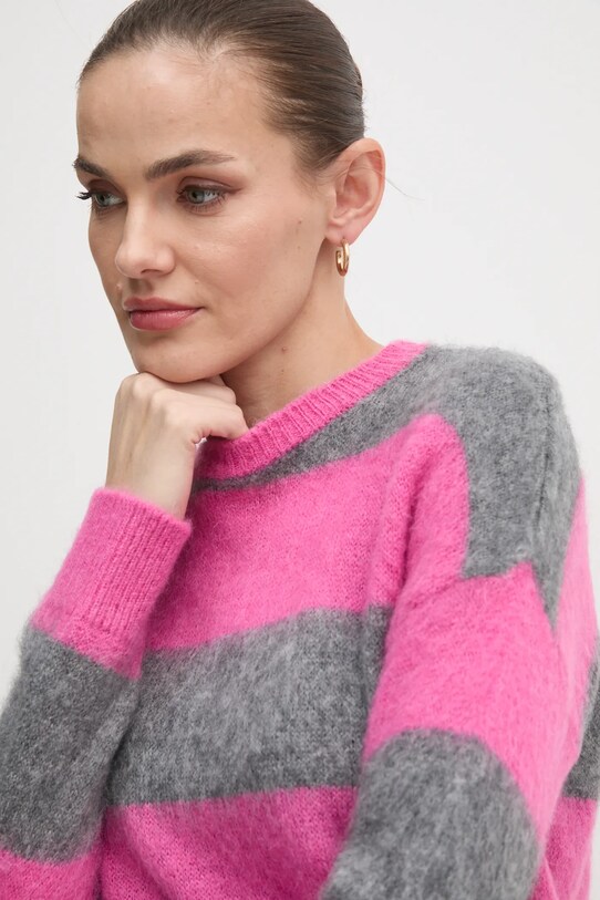 United Colors of Benetton pulover din amestec de lana roz 1026E10BS